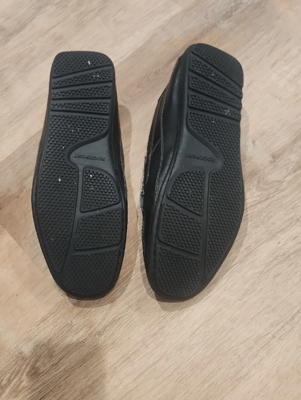 Rockport Black Leather Slip-On Driving Loafers